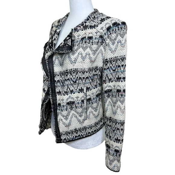 Iro - Women’s ‘Kroe’ Tweed Jacket, Tribal Chevron Print - White Size 36 FR 4 US - Picture 8 of 17